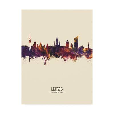 Michael Tompsett 'Leipzig Germany Skyline Portrait III' Canvas Art