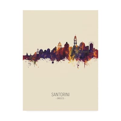 Michael Tompsett 'Santorini Skyline Portrait III' Canvas Art