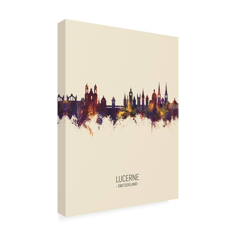 Michael Tompsett 'Lucerne Switzerland Luzern Skyline Portrait III' Canvas Art