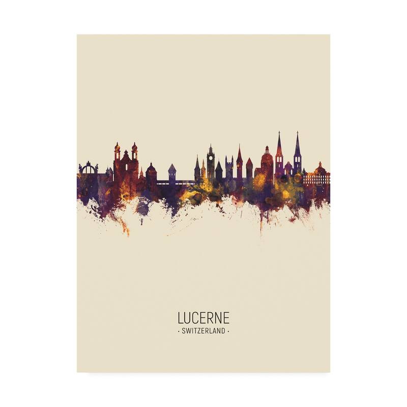 Michael Tompsett 'Lucerne Switzerland Luzern Skyline Portrait III' Canvas Art