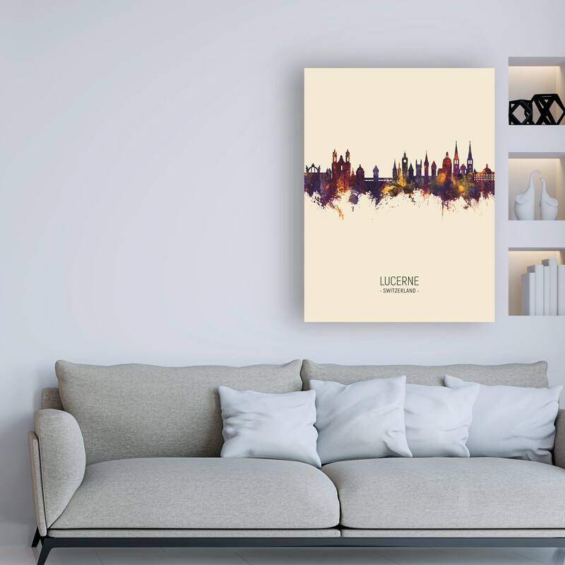 Michael Tompsett 'Lucerne Switzerland Luzern Skyline Portrait III' Canvas Art