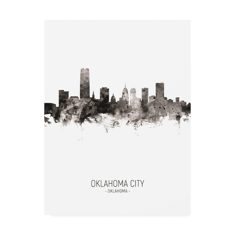 Michael Tompsett 'Oklahoma City Skyline Portrait II' Canvas Art - 14x19