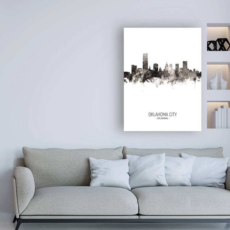 Michael Tompsett 'Oklahoma City Skyline Portrait II' Canvas Art