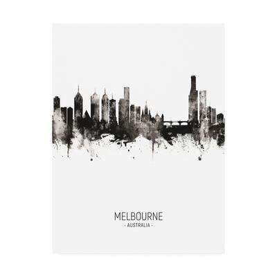 Michael Tompsett 'Melbourne Australia Skyline Portrait II' Canvas Art