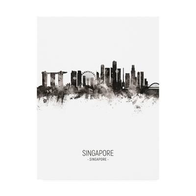 Michael Tompsett 'Singapore Skyline Portrait II' Canvas Art