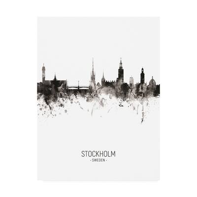 Michael Tompsett 'Stockholm Sweden Skyline Portrait II' Canvas Art