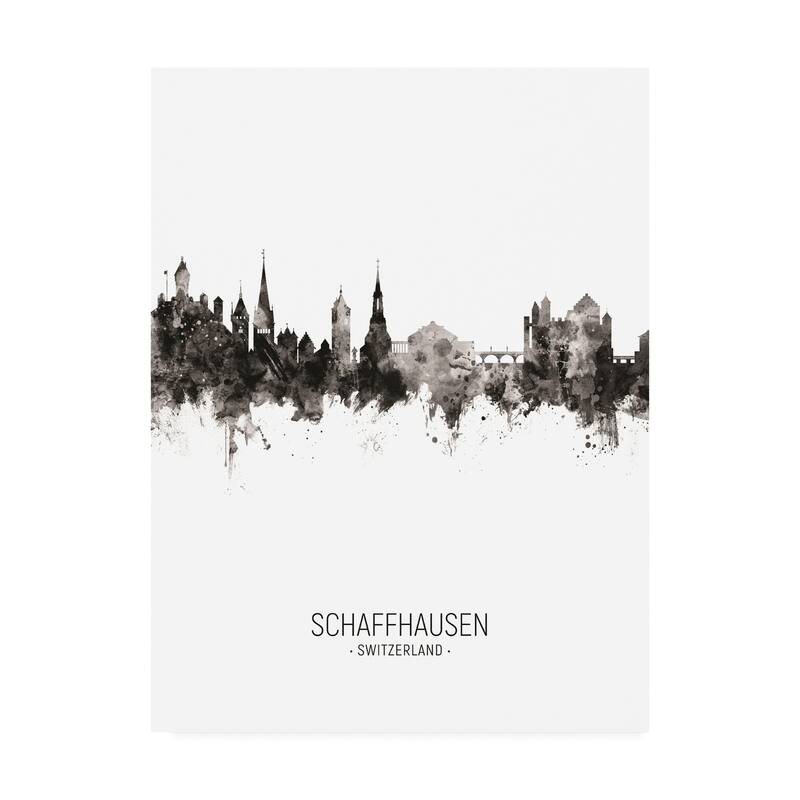 Michael Tompsett 'Schaffhausen Switzerland Skyline Portrait II' Canvas Art