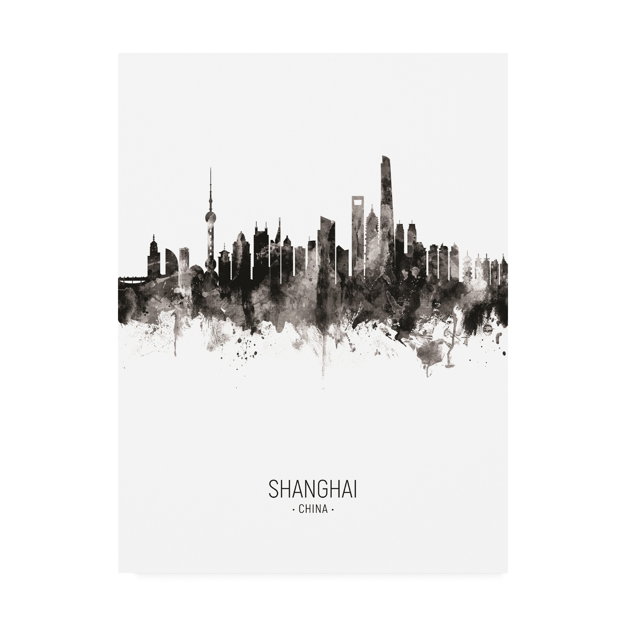 Michael Tompsett 'Shanghai China Skyline Portrait II' Canvas Art