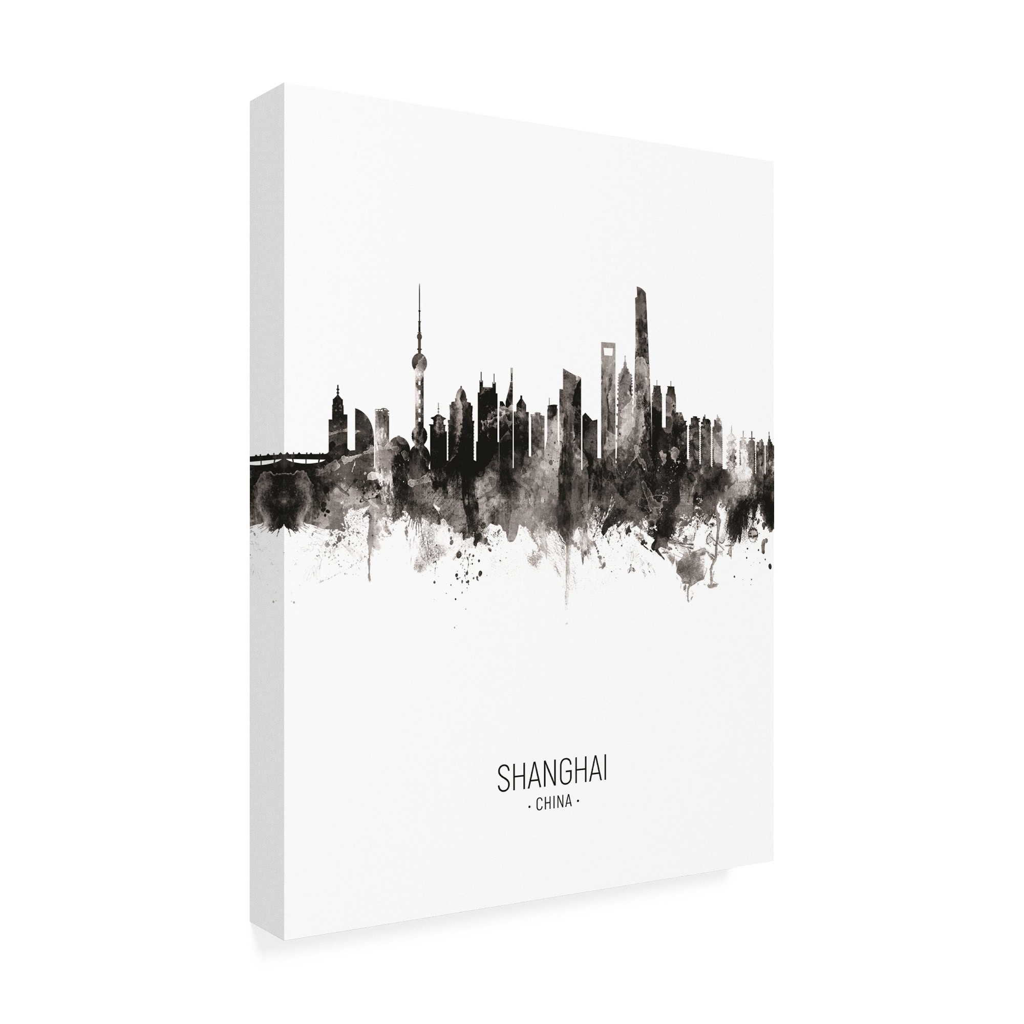 Michael Tompsett 'Shanghai China Skyline Portrait II' Canvas Art