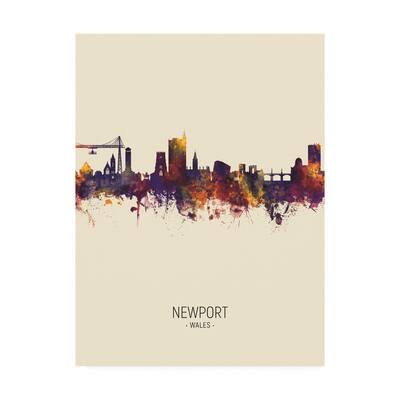 Michael Tompsett 'Newport Wales Skyline Portrait III' Canvas Art