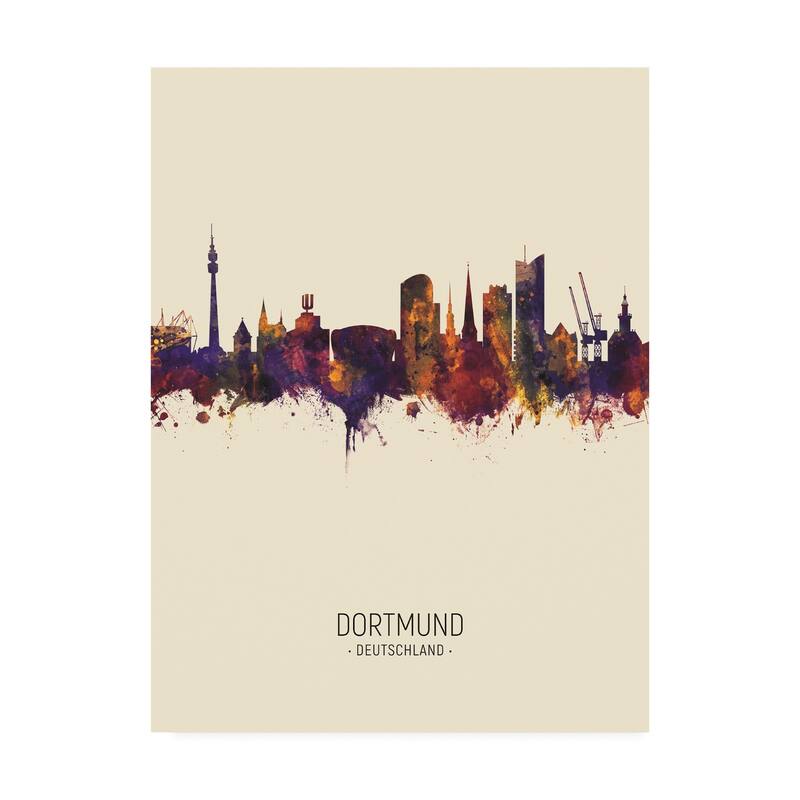 Michael Tompsett 'Dortmund Germany Skyline Portrait III' Canvas Art - 14x19