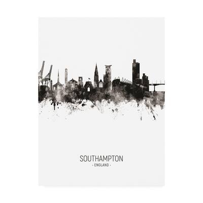 Michael Tompsett 'Southampton England Skyline Portrait II' Canvas Art