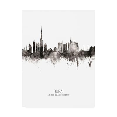 Michael Tompsett 'Dubai Skyline Portrait II' Canvas Art