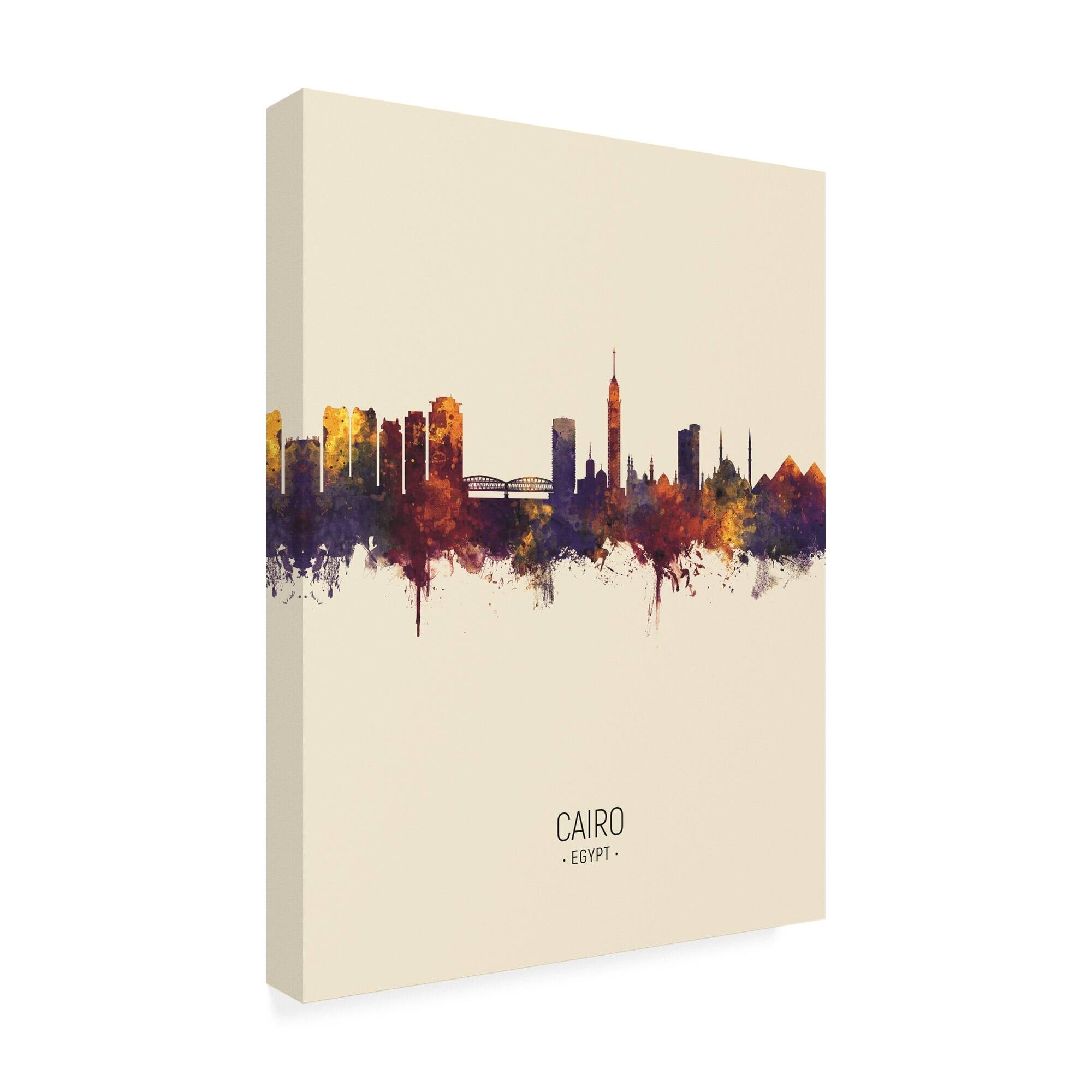 Michael Tompsett 'Cairo Egypt Skyline Portrait III' Canvas Art - Bed ...