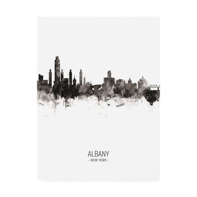 Michael Tompsett 'Albany New York Skyline Portrait II' Canvas Art