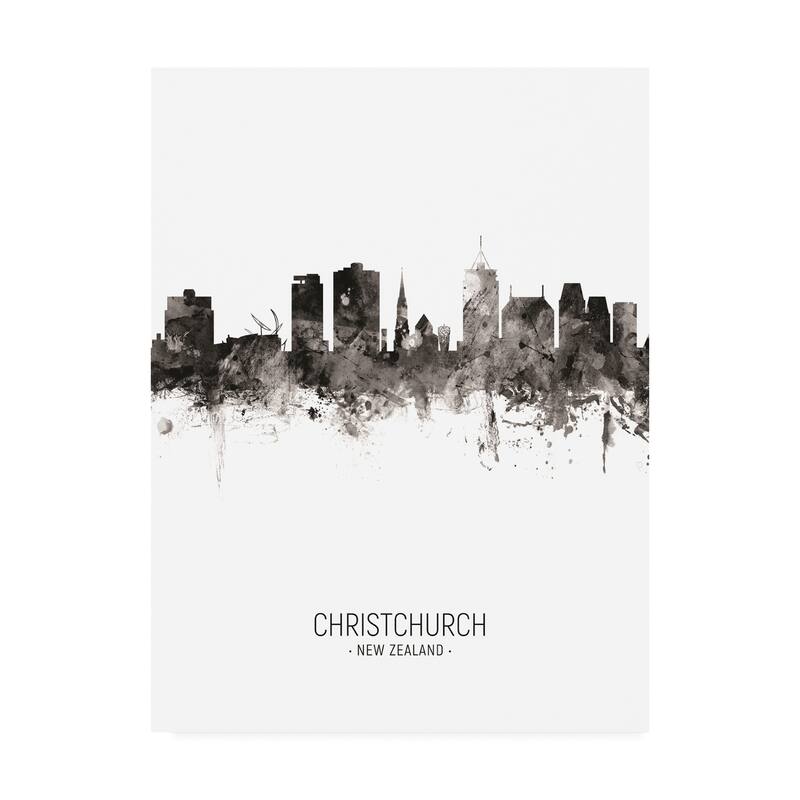 Michael Tompsett 'Christchurch New Zealand Skyline Portrait II' Canvas