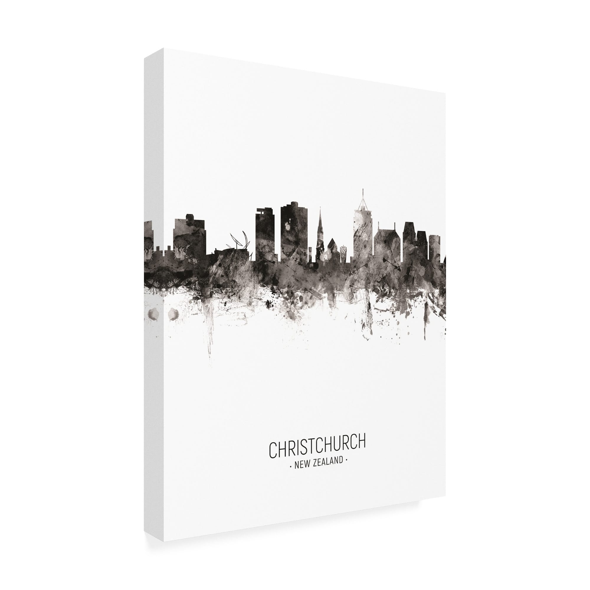 Michael Tompsett 'Christchurch New Zealand Skyline Portrait II' Canvas