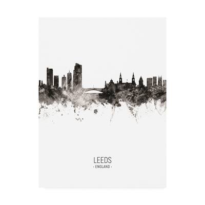 Michael Tompsett 'Leeds England Skyline Portrait II' Canvas Art