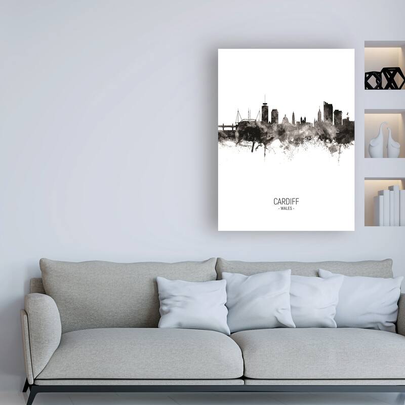 Michael Tompsett 'Cardiff Wales Skyline Portrait II' Canvas Art