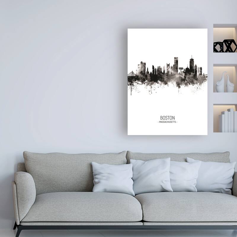 Michael Tompsett 'Boston Massachusetts Skyline Portrait II' Canvas Art
