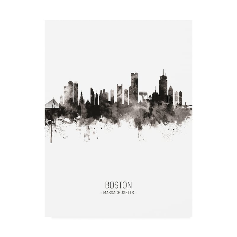 Michael Tompsett 'Boston Massachusetts Skyline Portrait II' Canvas Art