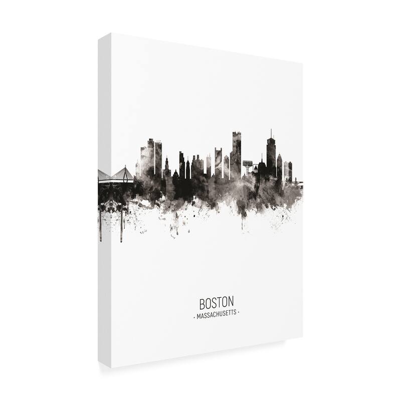 Michael Tompsett 'Boston Massachusetts Skyline Portrait II' Canvas Art