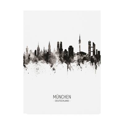 Michael Tompsett 'Munich Germany Skyline Portrait II' Canvas Art