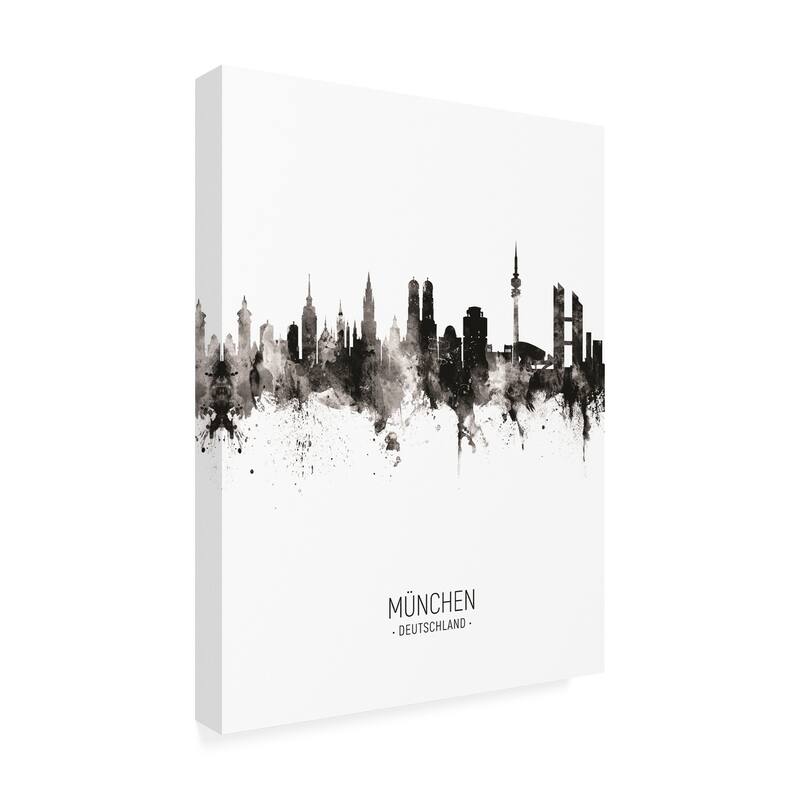 Michael Tompsett 'Munich Germany Skyline Portrait II' Canvas Art