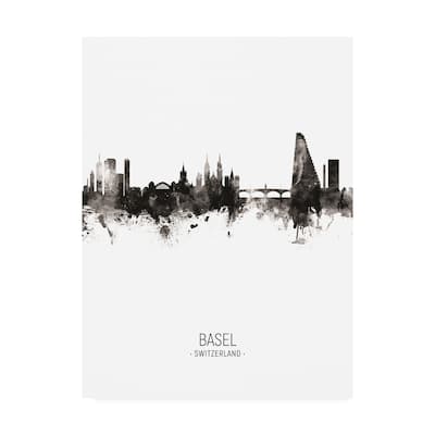 Michael Tompsett 'Basel Switzerland Skyline Portrait II' Canvas Art