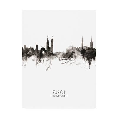 Michael Tompsett 'Zurich Switzerland Skyline Portrait II' Canvas Art