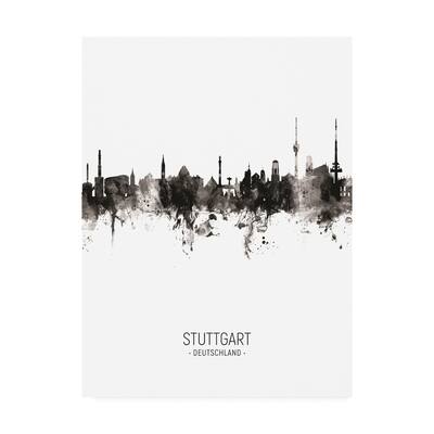 Michael Tompsett 'Stuttgart Germany Skyline Portrait II' Canvas Art