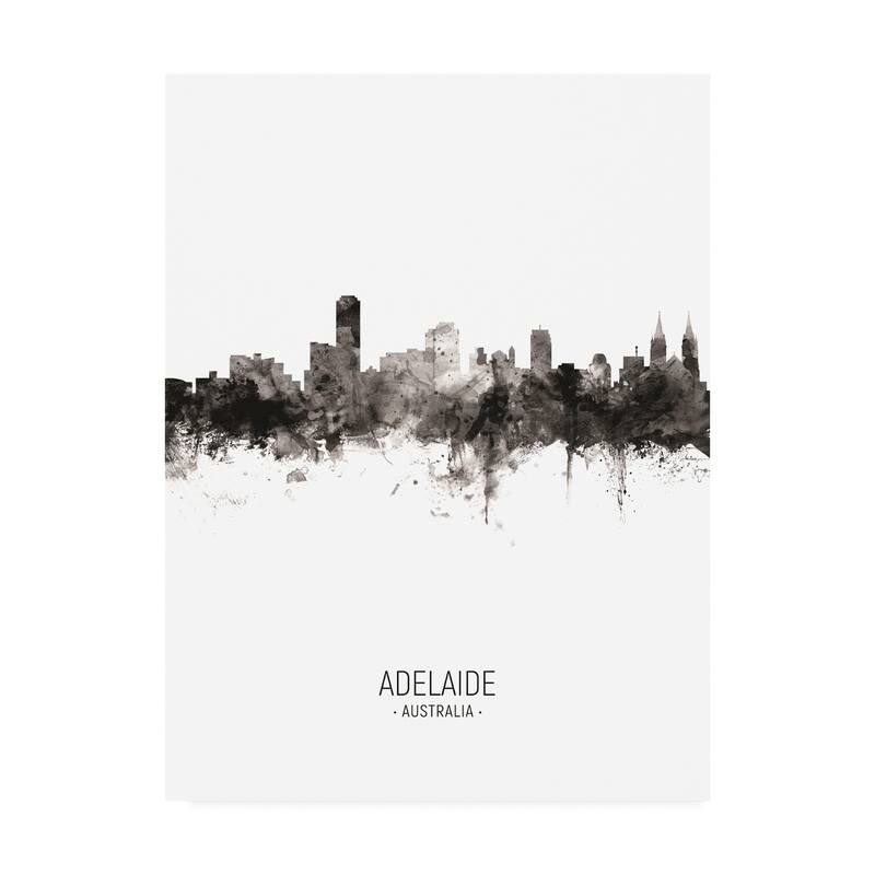 Michael Tompsett 'Adelaide Australia Skyline Portrait II' Canvas Art