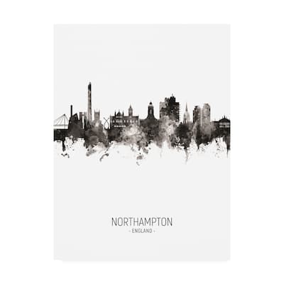 Michael Tompsett 'Northampton England Skyline Portrait II' Canvas Art