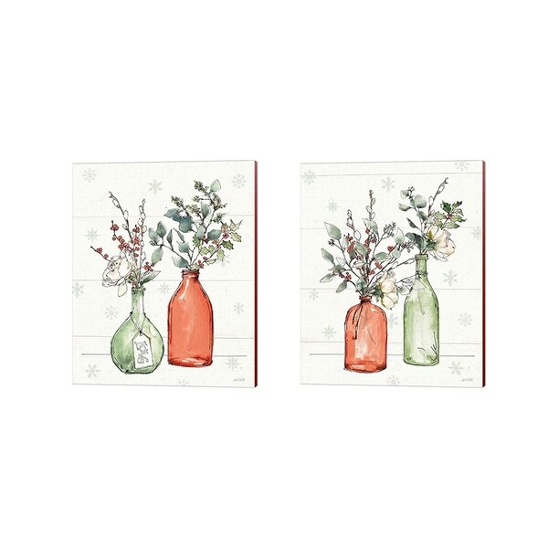 Anne Tavoletti 'Modern Farmhouse Christmas C' Canvas Art (Set of 2)