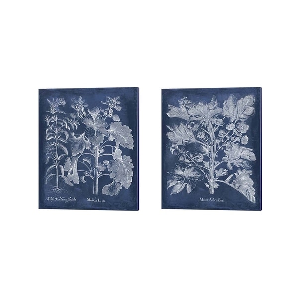 Vision Studio 'Besler Leaves in Indigo' Canvas Art (Set of 2)