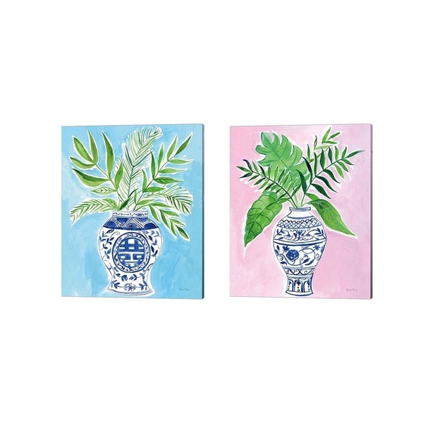 Farida Zaman 'Elegant Chinoiserie Crop' Canvas Art (Set of 2)