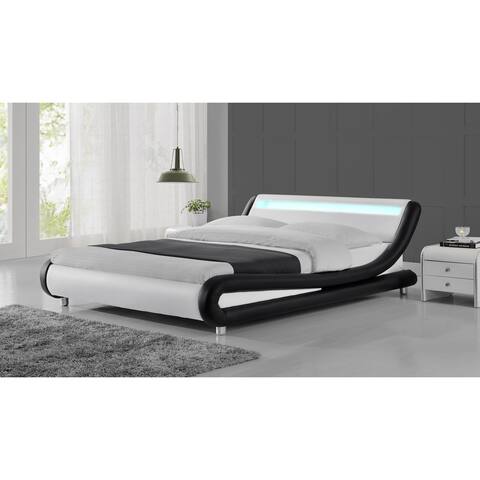 Zender Modern Curved Black and White Platform Bed