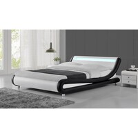 Zender Modern Curved Black and White Platform Bed - Bed Bath & Beyond ...