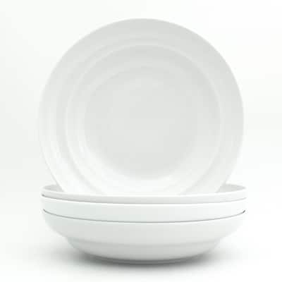 Euro Ceramica White Essential 4 Piece 9" Pasta Bowl Set