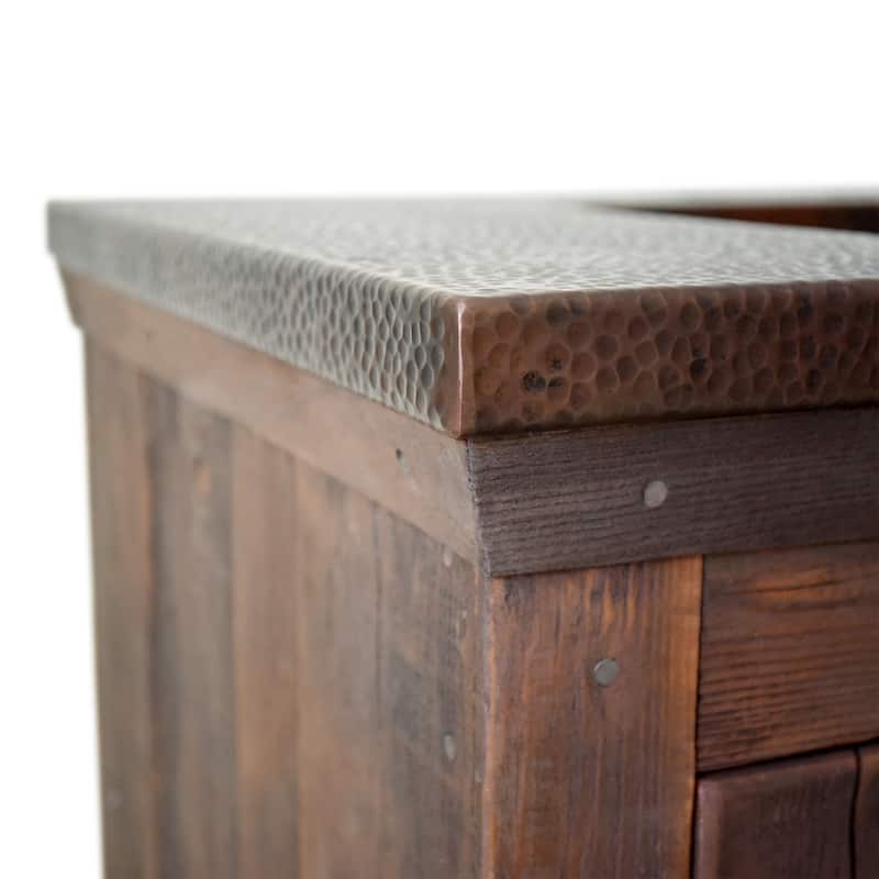 Cozumel Vanity Top with Integral Bathroom Sink in Antique Copper (Top Only)