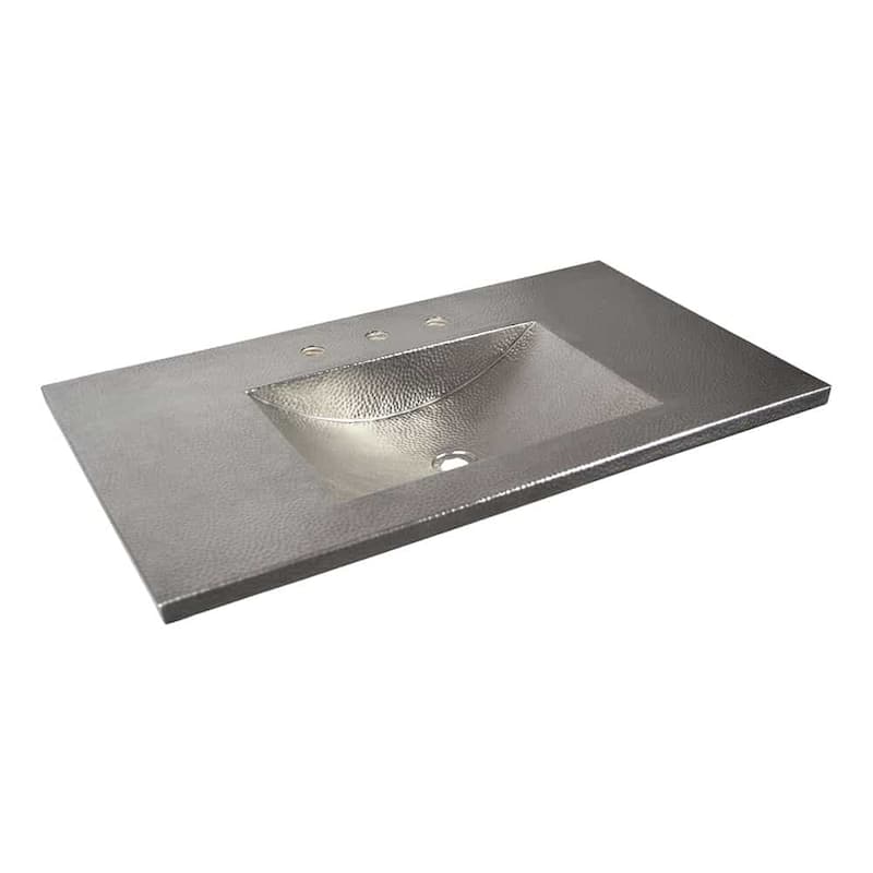 Cozumel Vanity Top with Integral Bathroom Sink in Brushed Nickel (Top Only)