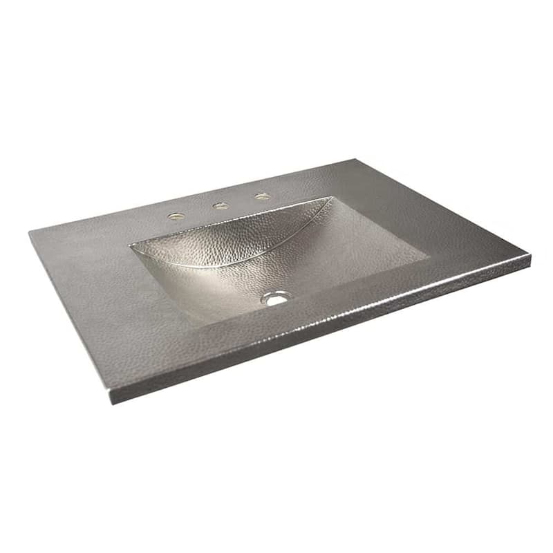 Cozumel Vanity Top with Integral Bathroom Sink in Brushed Nickel (Top Only) - 30.5" x 21.75" x 4.5" - 30 in