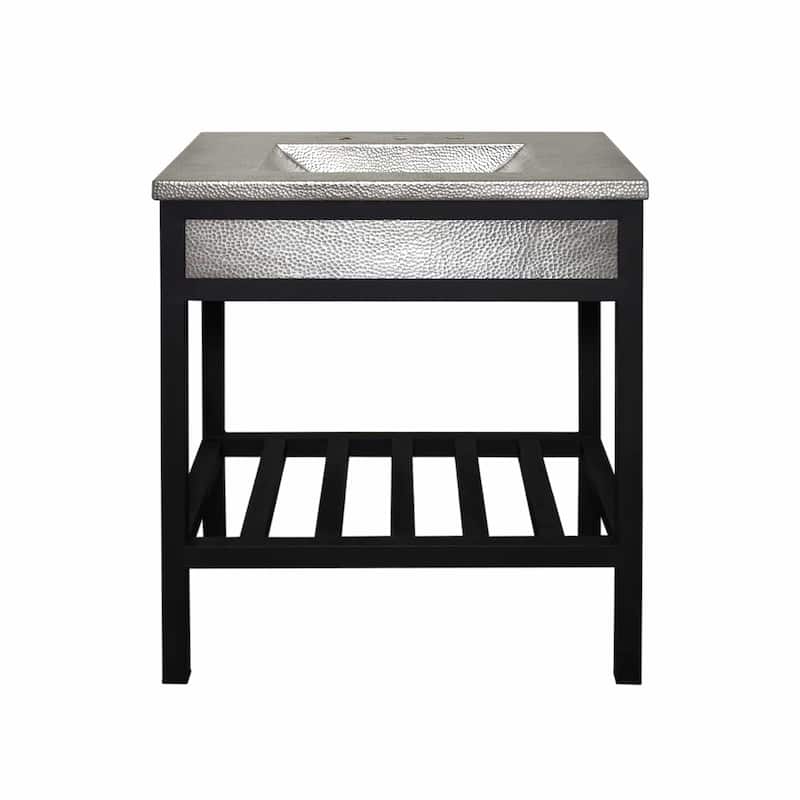 Cozumel Vanity Top with Integral Bathroom Sink in Brushed Nickel (Top Only)