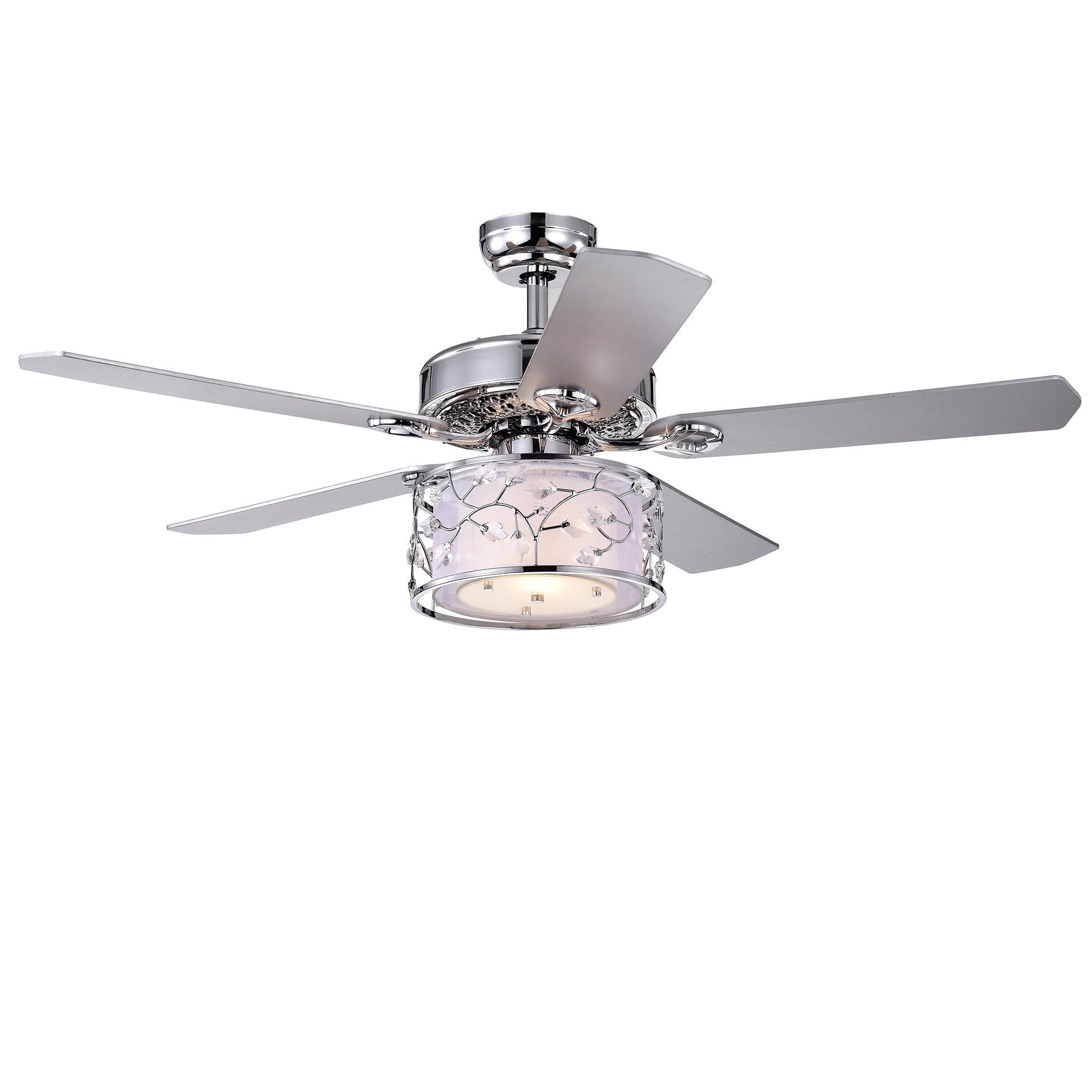 Swerl 52 Inch 1 Light Lighted Ceiling Fan With Multi Layered Shade Incl Remote 2 Color Option Blades