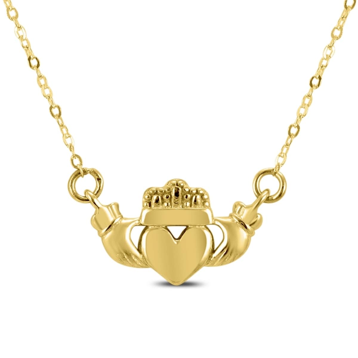 Shop 14K Yellow Gold Claddagh Necklace 