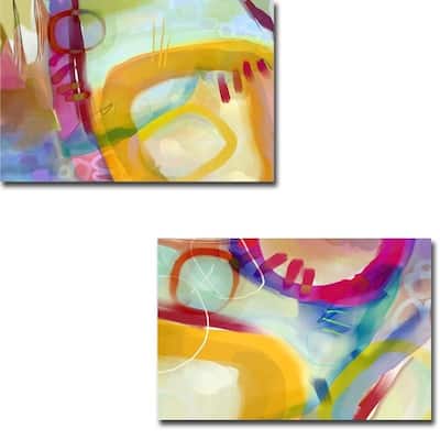 Veiled Colors 1 & 2 by Delores Naskrent 2-pc Gallery Wrapped Canvas Giclee Art Set (Ready to Hang)