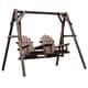 preview thumbnail 2 of 3, Outsunny Outdoor Adirondack Chair 2 Seat Freestanding Solid Wood Rustic Log Swing