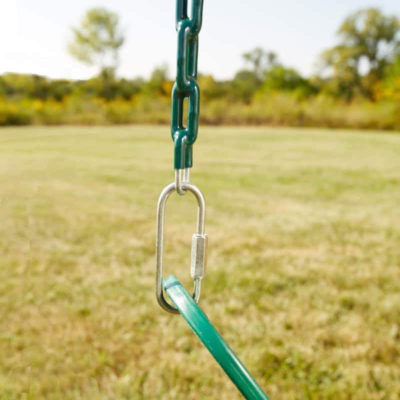 Swing-N-Slide 2 Green Swing Seats and Ring & Trapeze Bar Combo - 27" L x 5.5" W x 60" H - 27" L x 5.5" W x 60" H