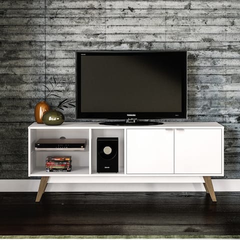 Carson Carrington Ufberget 59-inch White and Light Brown TV Stand