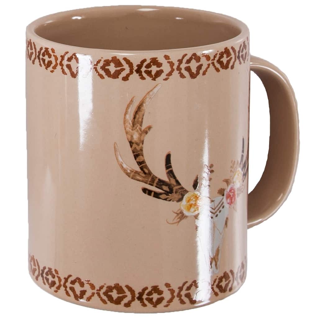 HiEnd Accents Bohemian Skull and Floral 4 Piece Mug Set